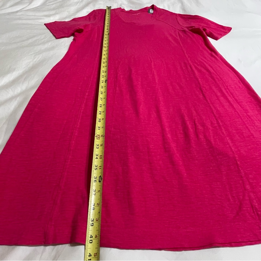 Eileen Fisher V Neck Shirt Dress Hem and Organic Cotton Pink - Picture 7 of 12